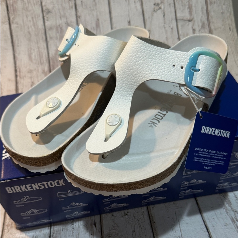 Birkenstock White Gizeh Big Buckle Sandal 38/7